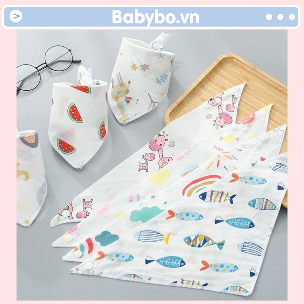 Yếm tam giác giữ ấm cổ cho bé từ 0-2 tuổi chất liệu vải xô mềm mịn