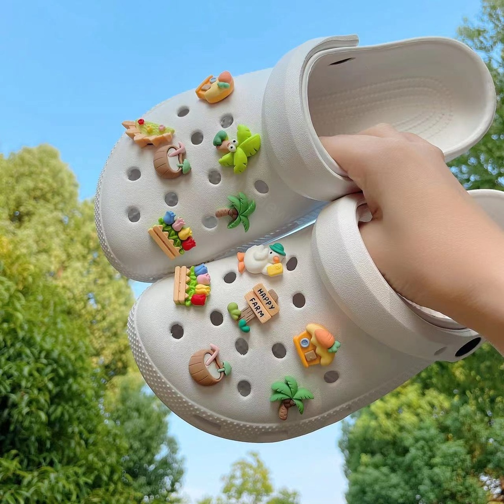 6/12pcs shoe 3D charm set- sticker gắn dép cross dép cross cros dép cá sấu sandal-AA04