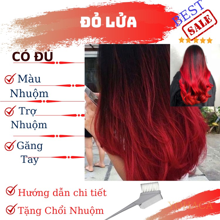 [Rẻ Vô Địch]Thuốc nhuộm tóc ĐỎ RED - ĐỎ LỬA - FIRE(fks0.66+oxy)