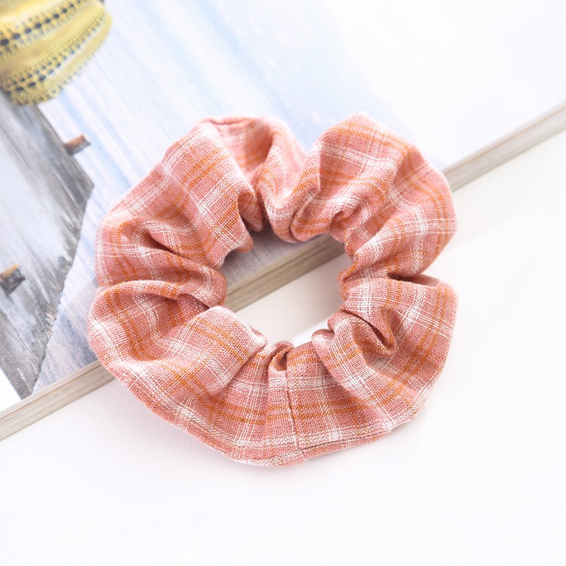 Dây cột tóc vải cotton họa tiết kẻ sọc nhiều màu sắc Queen