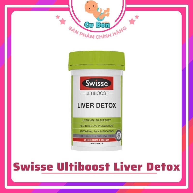 Thải độc gan Swisse Liver Detox 200 viên của úc Giải độc gan hỗ trợ tăng cường chức năng gan cho người từ 18 tuổi