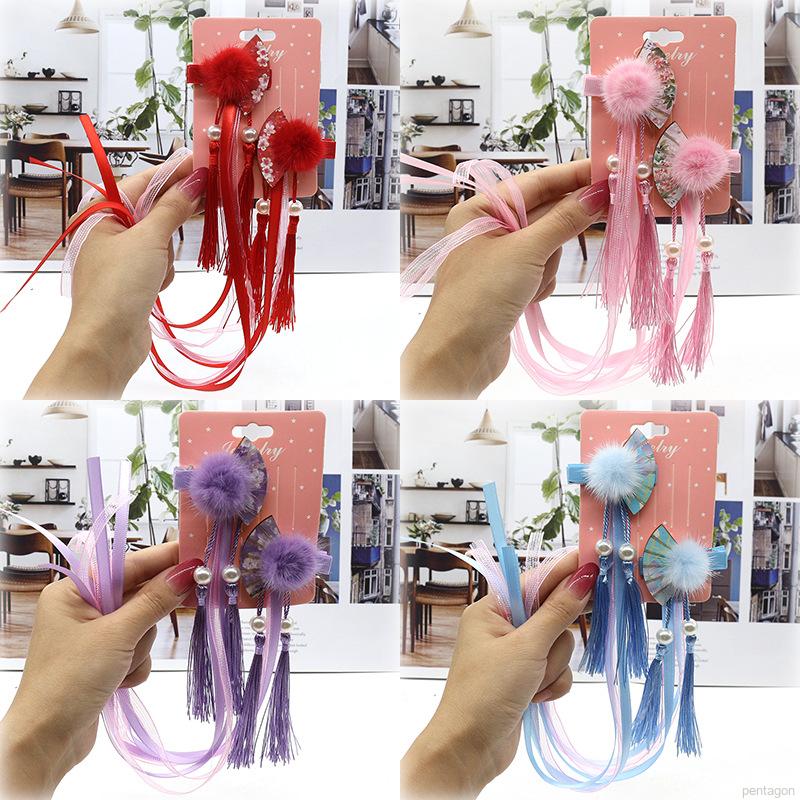 Kẹp tóc hình quạt phối tua rua thời trang dành cho nữ