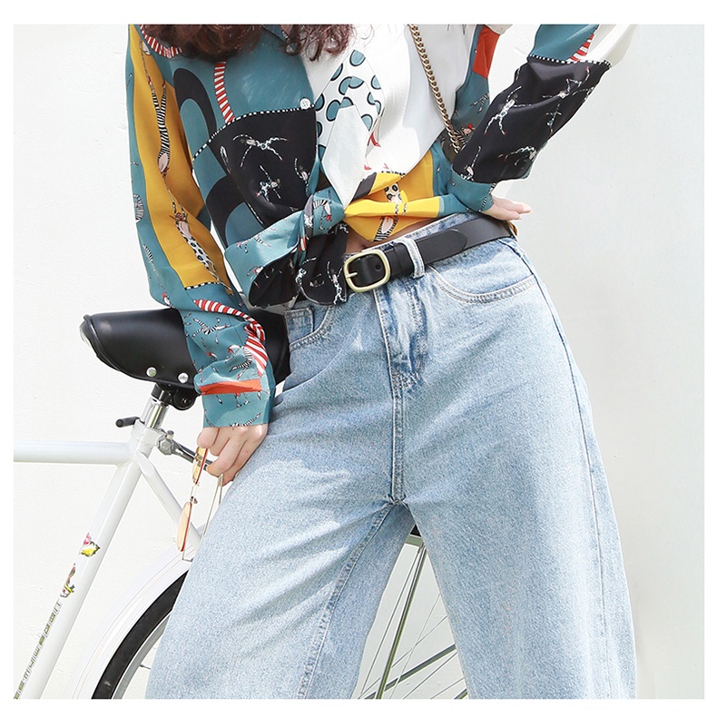 SmileFairyCC【COD &amp; Hàng Có Sẵn】Thắt Lưng Da Mềm Mỏng Khóa Tròn Kiểu Hàn Quốc Thời Trang Cho Học Sinh