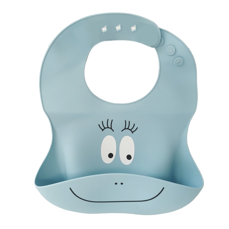 Yếm Ăn Silicon Chống Thấm Nước Họa Tiết Hoạt Hình Có Thể Điều Chỉnh Kèm Túi Cho Bé Sơ Sinh