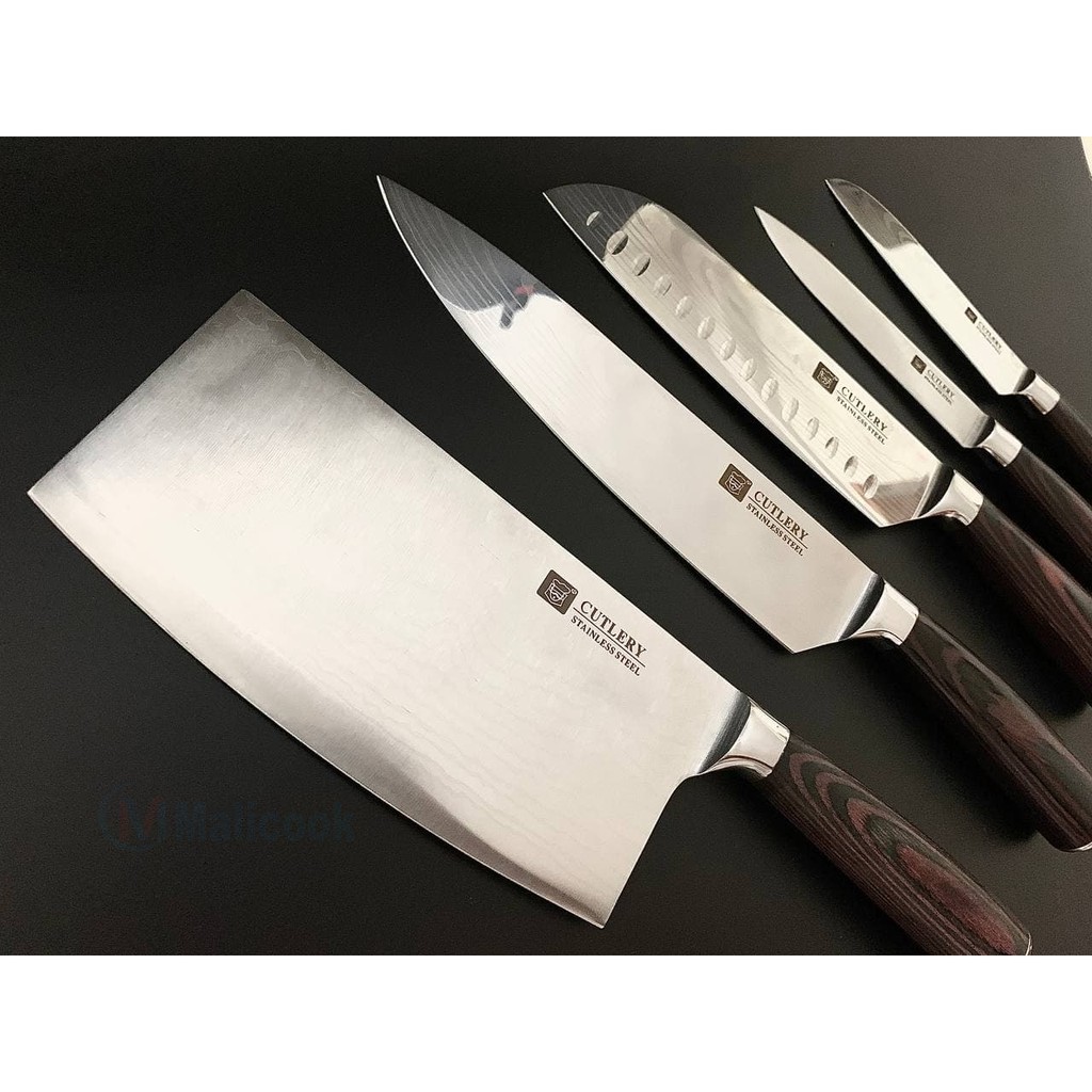 Dao bếp Nhật Bản Cutlery hoa văn Damascus sắc bén, cao cấp [XẢ KHO, FREESHIP]