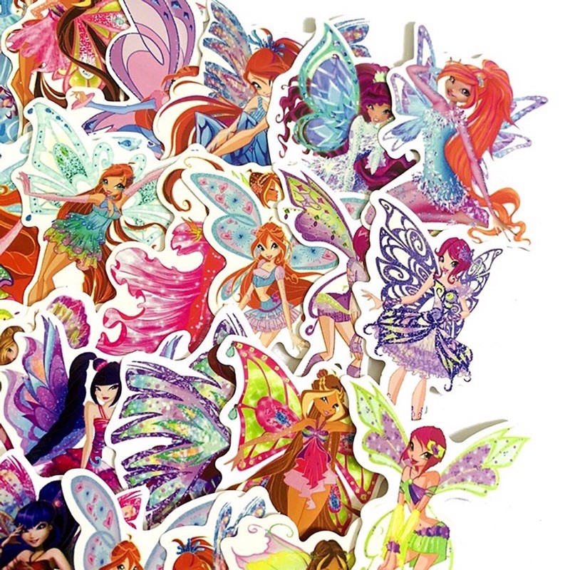 Sticker WinX Princess sét 30-50 cái ép lụa bóc đấy / hình dán WinX Princess