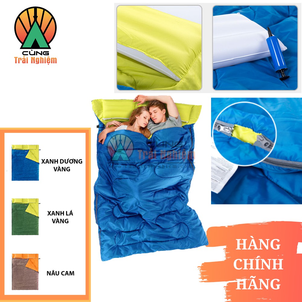 [CHÍNH HÃNG] Túi Ngủ Văn Phòng, Du Lịch, Cho 2 Người NatureHike SD15M030-J, Kèm Gối