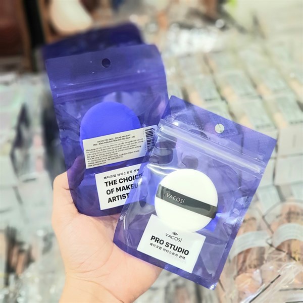 Bông Phấn Khô Tròn Nhỏ Vacosi Prs Small Round Pro Puff - PK02