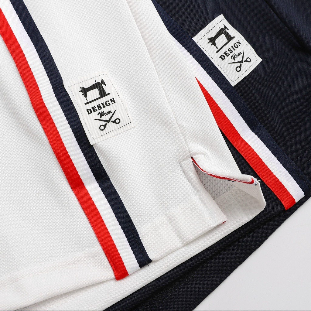 Áo polo Thom nam nữ vạch đỏ ngực cổ bẻ vải cá sấu Cotton trẻ trung - 7M official