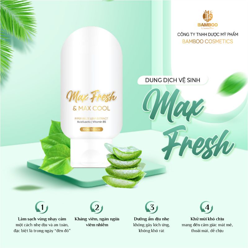🐦TẶNG NƯỚC HOA🐦DUNG DỊCH VỆ SINH MAX FRESH BAMBOO
