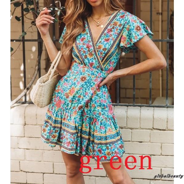 BღBღĐầm tay ngắn hoạ tiết hoa phong cách Bohomian