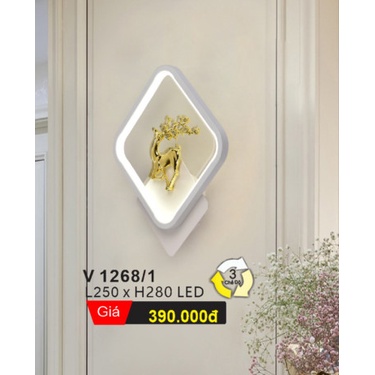 Đèn tường, đèn vách trang trí hiện đại phòng khách, phòng ngủ, 3 chế độ màu, Led 12W