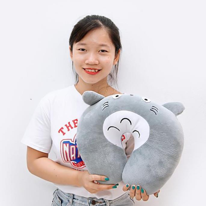 Gối kê cổ gối chữ U Totoro chất liệu vải nhung cao cấp