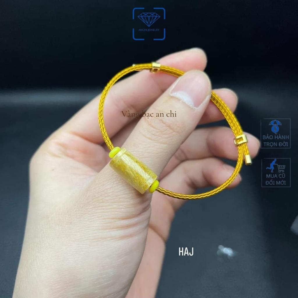Vòng tay lu thống đá tóc vàng mệnh kim / thổ, Anchi jewelry