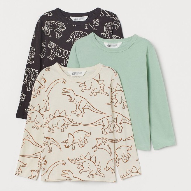 Set áo thun dài tay bé trai HM authentic