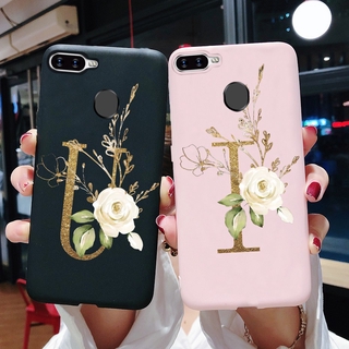 Ốp điện thoại nhựa mềm hình hoa và chữ cho Oppo A12 A7 A5S