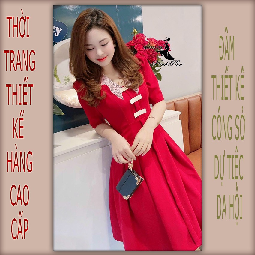 [ Hotsale] Đầm xòe tay dài cổ viền ren phối nơ cao cấp sang trọng phù hợp đi tiệc cưới, đi chơi dạo phố cà phê | WebRaoVat - webraovat.net.vn