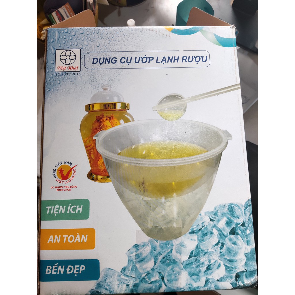 Bộ bát đựng ướp lạnh rượu, ca đựng rượu - Tặng kèm gáo múc rượu