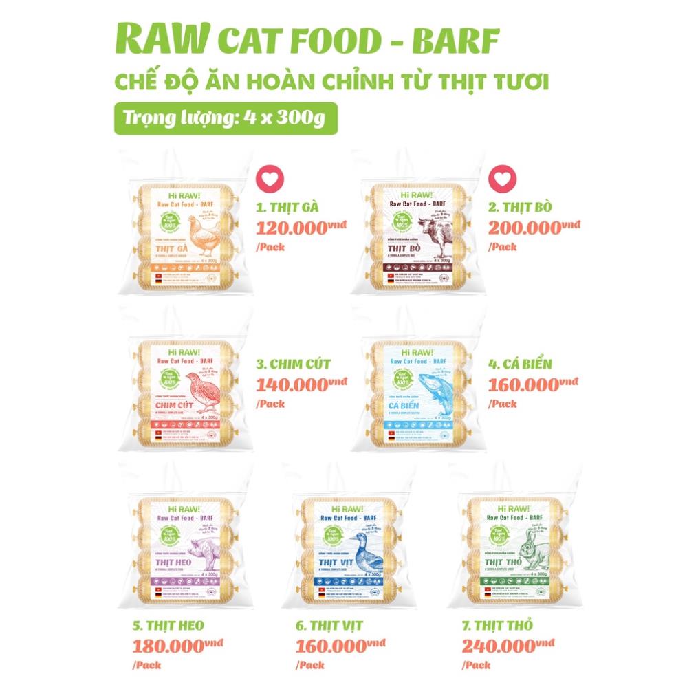 Thịt tươi Raw cat cấp đông cho mèo