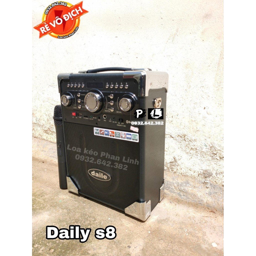 Loa kéo karaoke daily S8 tặng 1 Mic không dây