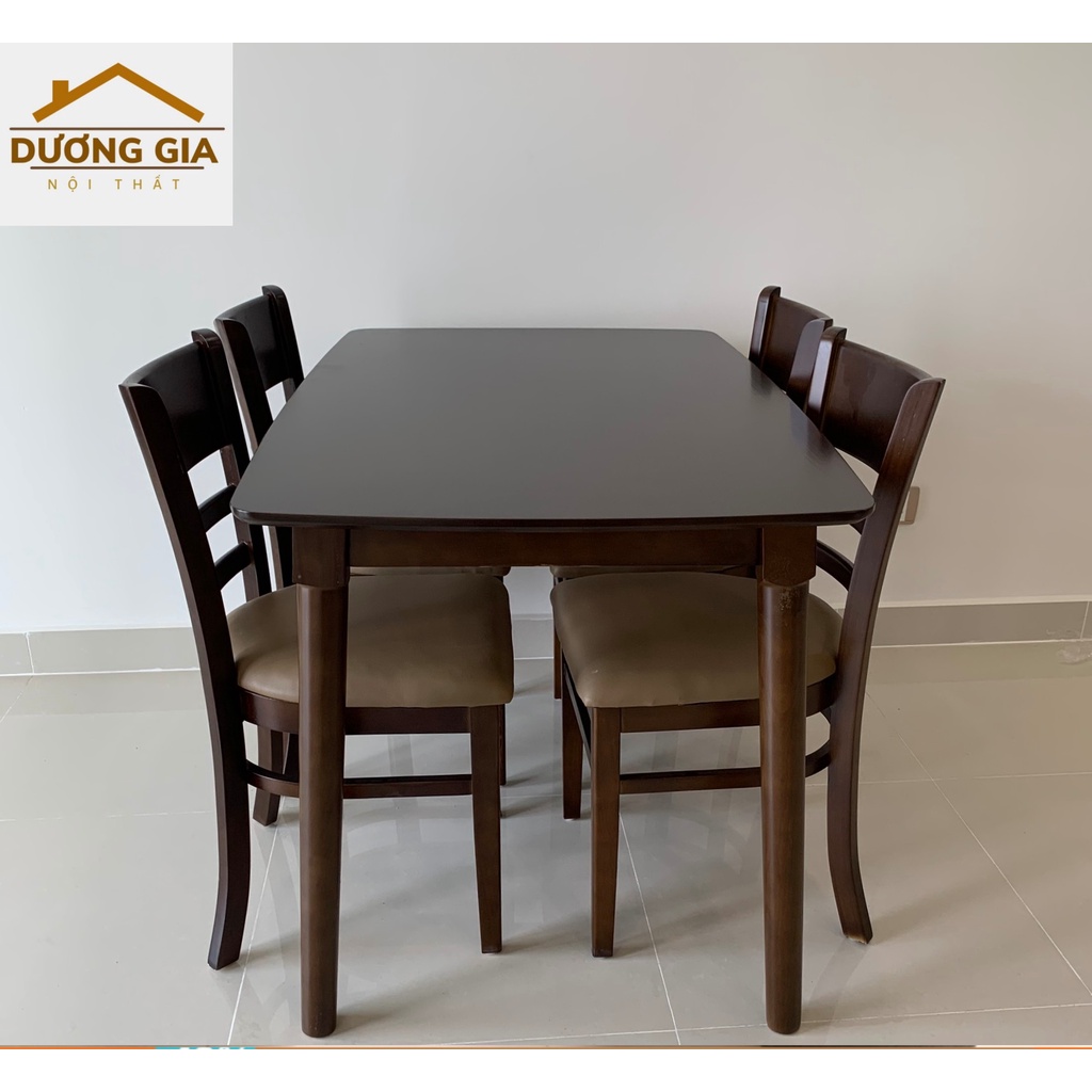 Bộ bàn ăn cabin 4 ghế màu vàng tự nhiên