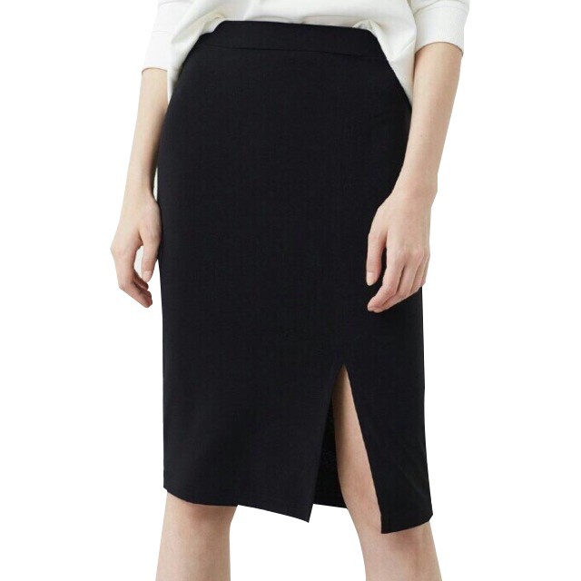 [Mã FASHIONT4WA2 giảm 10K đơn 50K] Chân váy đầu gối XẺ TRƯỚC thời trang | BigBuy360 - bigbuy360.vn