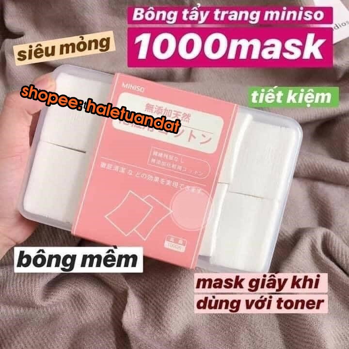 Hộp Bông Tẩy Trang Miniso 1000 Miếng Nhật Bản