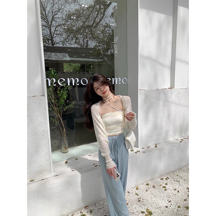 Áo khoác cardigan mỏng choàng ngoài Forgirl tay bo bánh bèo