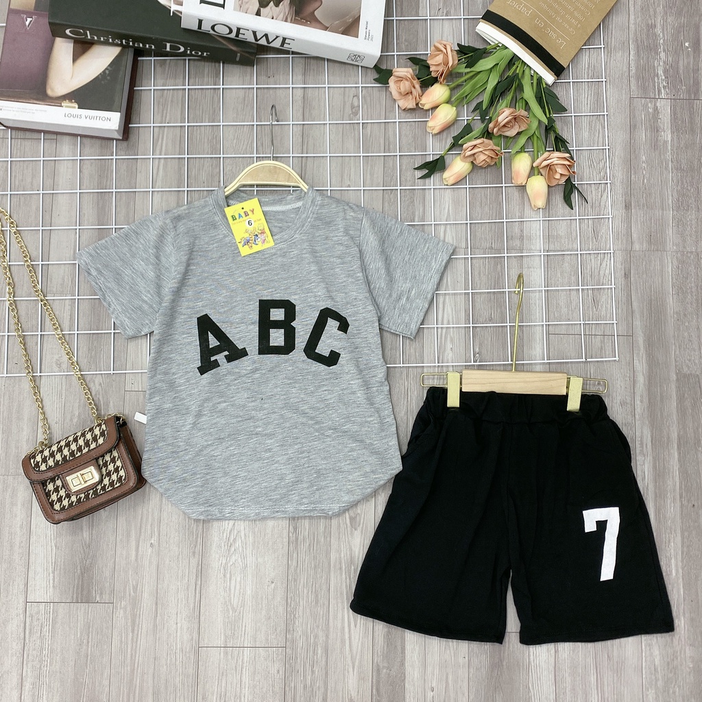 Set quần áo trẻ em cho bé trai và bé gái 18-45kg mẫu &quot; BỘ ABC7 &quot;.MA60.