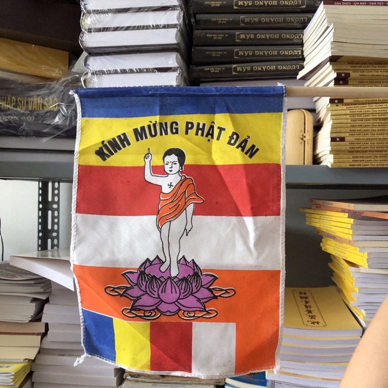 CỜ VẪY IN HÌNH PHẬT ĐẢN