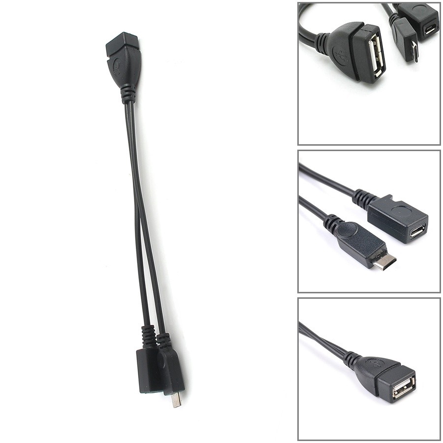 Dây cáp USB OTG ra cổng và jack cắm cổng Micro USB 3 trong 1 đa dụng chất lượng cao