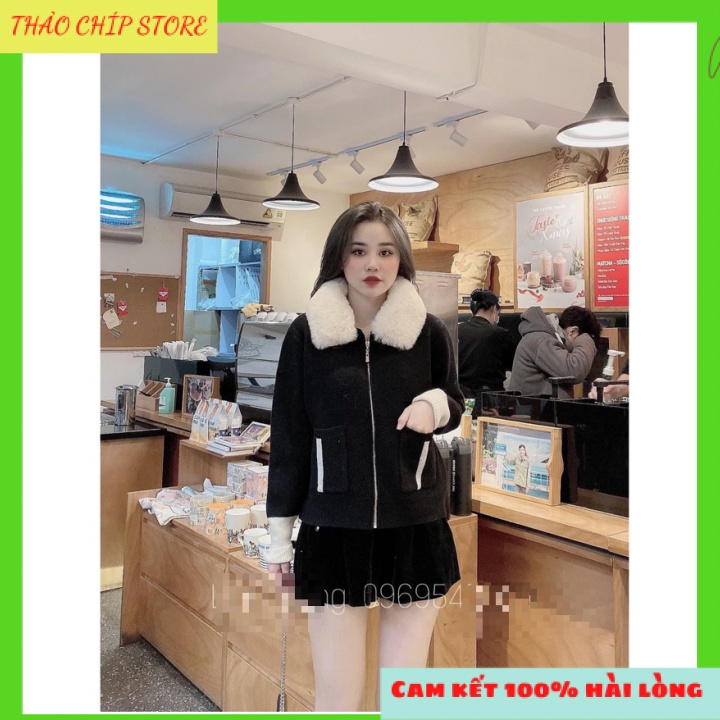 🔥FREESHIP🔥Áo Khoác Dạ Cổ Phối Lông Túi Trước 2 Màu ,Kiểu dáng cổ phối lông khóa kéo, túi trước thời trang | BigBuy360 - bigbuy360.vn