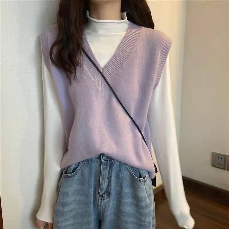 [Order 7-10 ngày] áo len gile trơn cổ chữ V (Kèm ảnh thật) | BigBuy360 - bigbuy360.vn