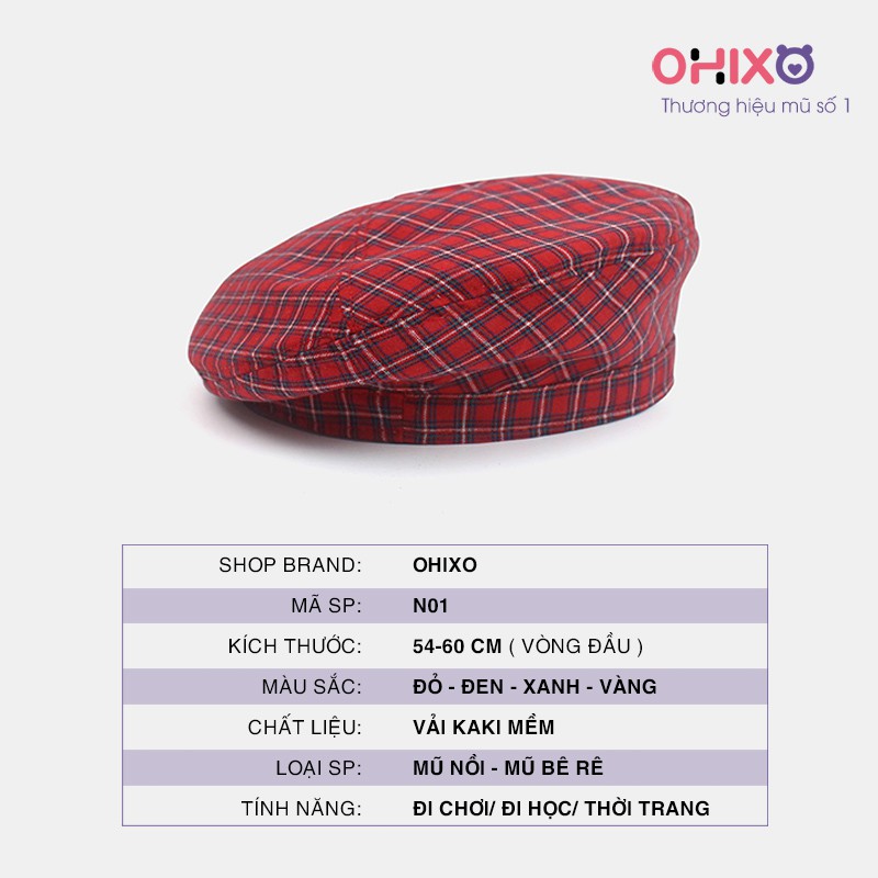 Mũ nồi nữ dạ hàn quốc thời trang cao cấp cá tính N01