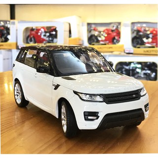Xe mô hình trưng bày siêu xe Range Rover Sport hãng Welly tỉ lệ 1:24 màu trắng