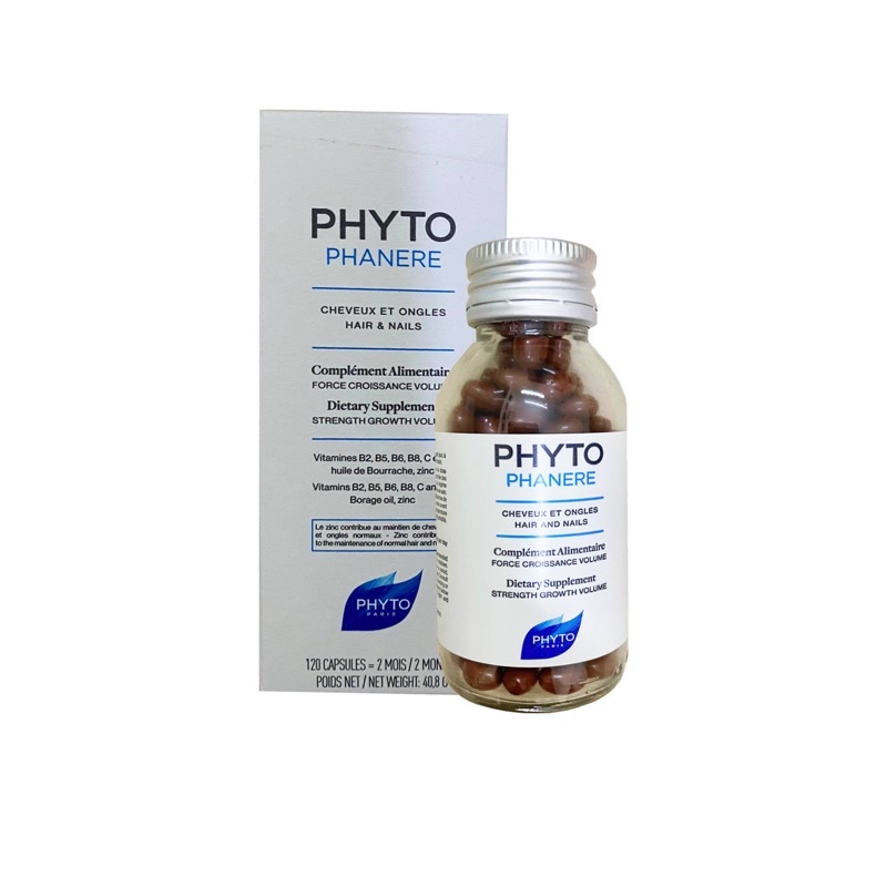 PHYTO Phanere hỗ trợ mọc tóc, dưỡng móng - hộp 120v Phytophanere mẫu mới