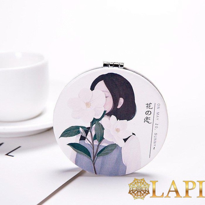 Gương tròn mini cầm tay gấp gọn tinh tế