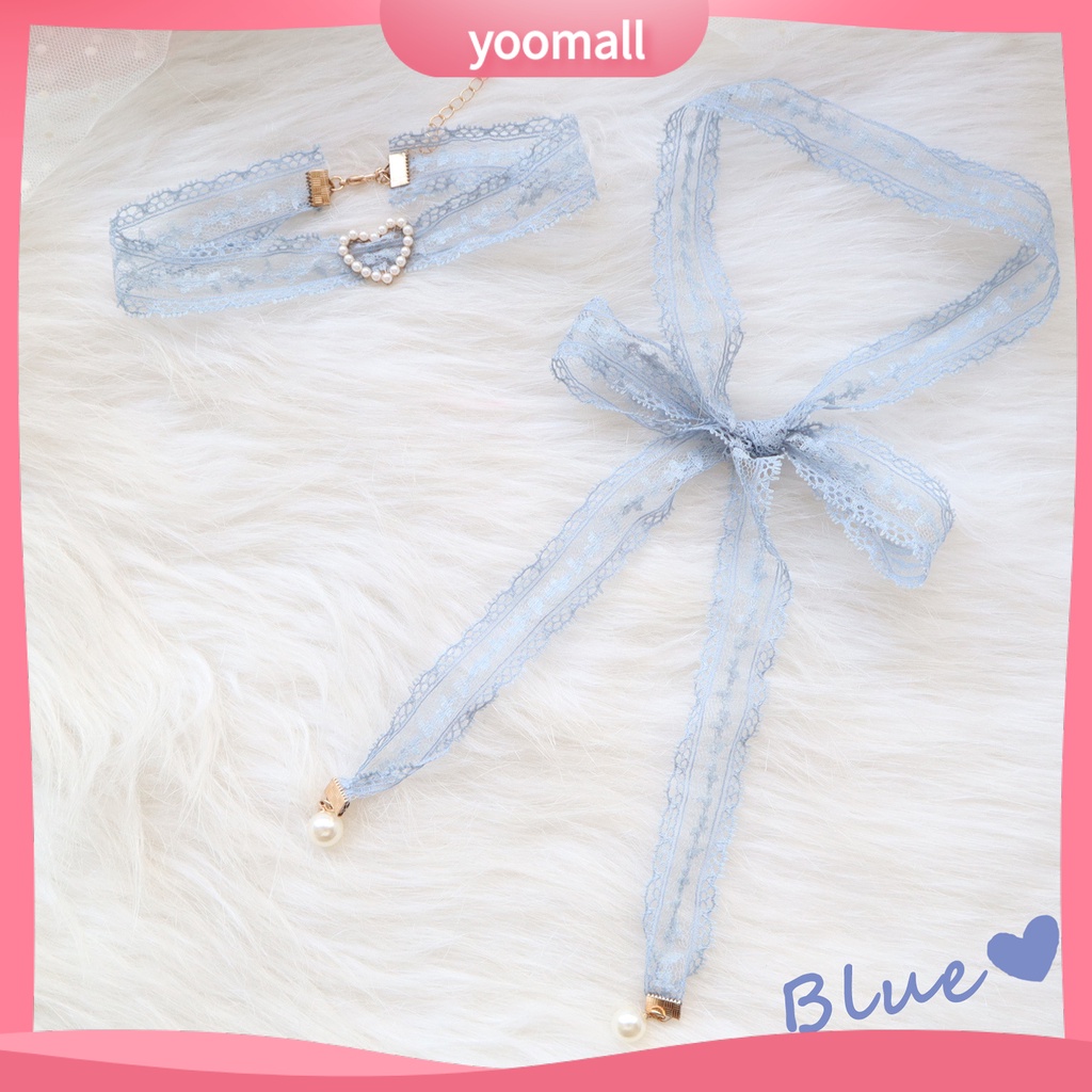 Vòng Cổ Choker Phối Ren Đính Ngọc Trai Giả Thời Trang Cho Nữ