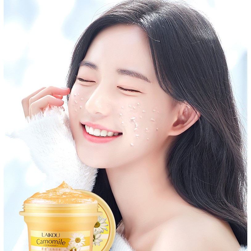 [Hàng mới về] Hũ tẩy da chết Laikou cho mặt từ hoa cúc 120g