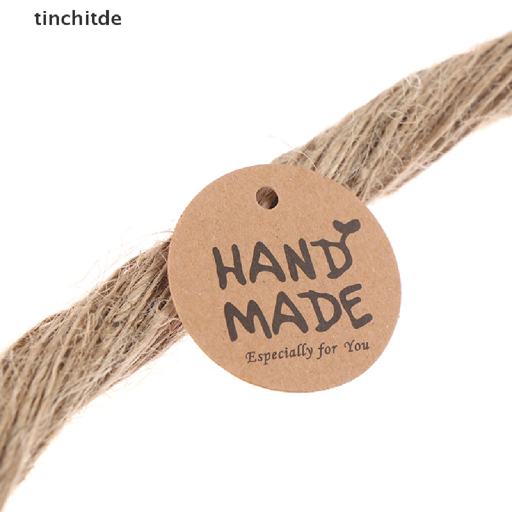 Set 100 Nhãn Giấy In Chữ Handmade Dùng Để Trang Trí Gói Quà