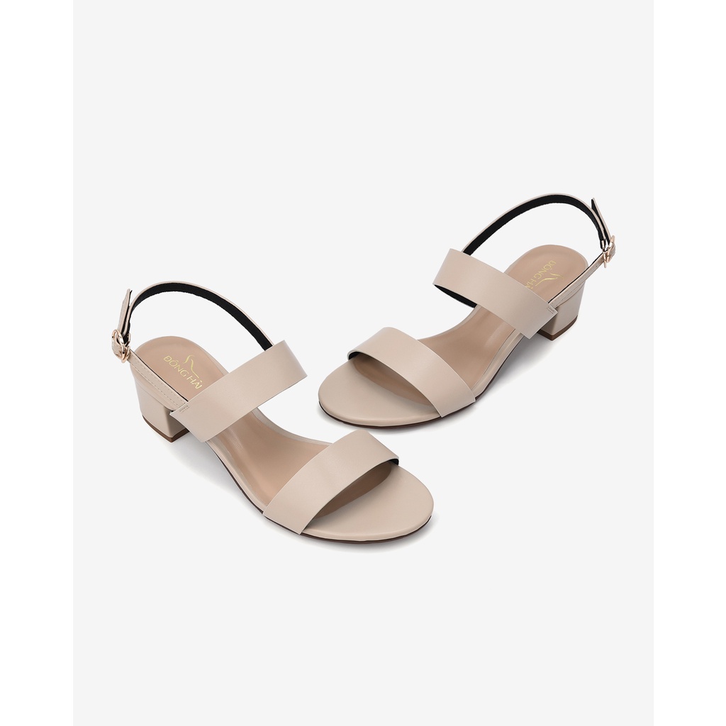 Giày Sandal cao gót nữ Đông Hải gót vuông quai ngang kiểu dáng basic đẹp thời trang cao 5cm - S81K2