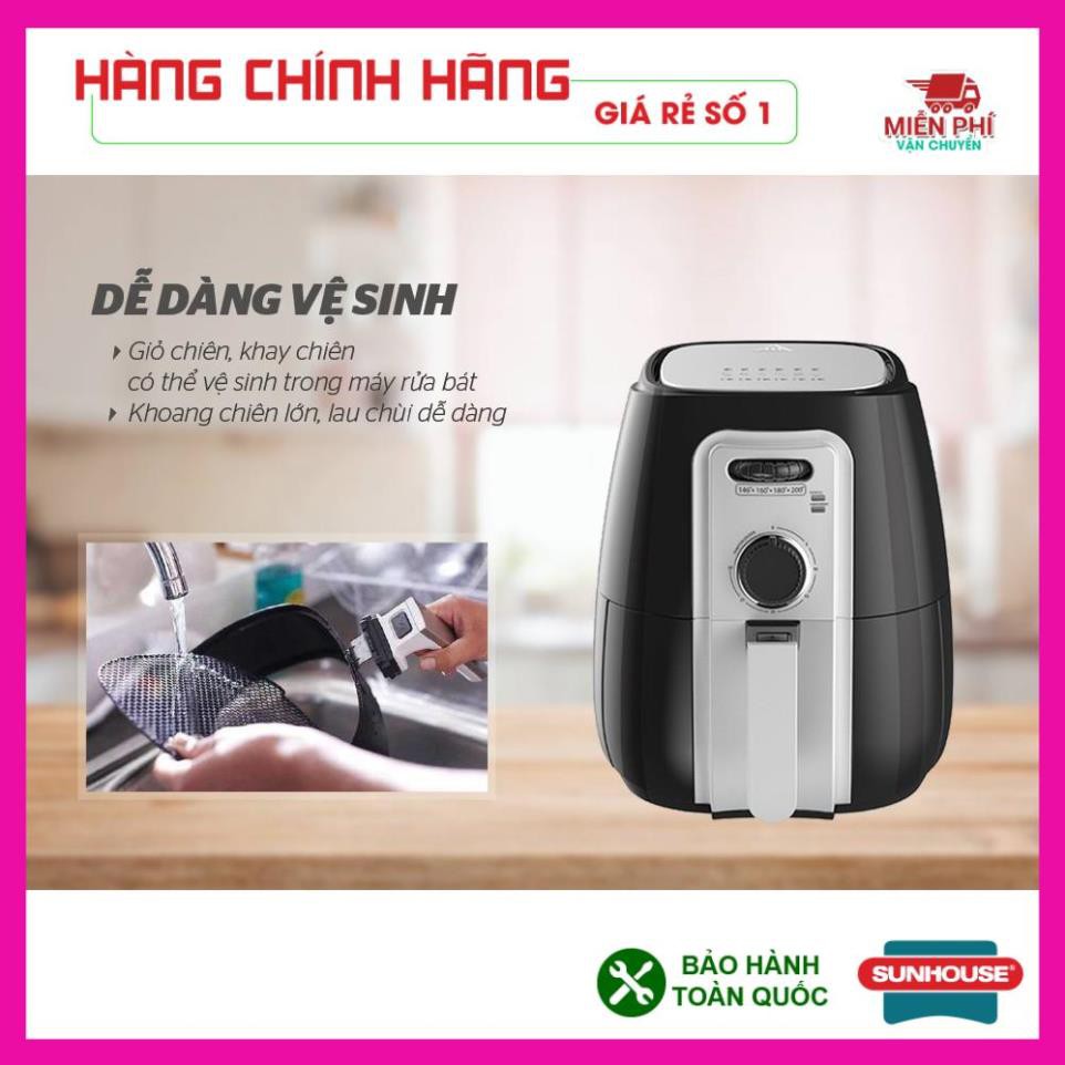 Nồi chiên không dầu 3L Sunhouse SHD4025B, Nồi chiên không dầu Sunhouse công nghệ Rapid Air.