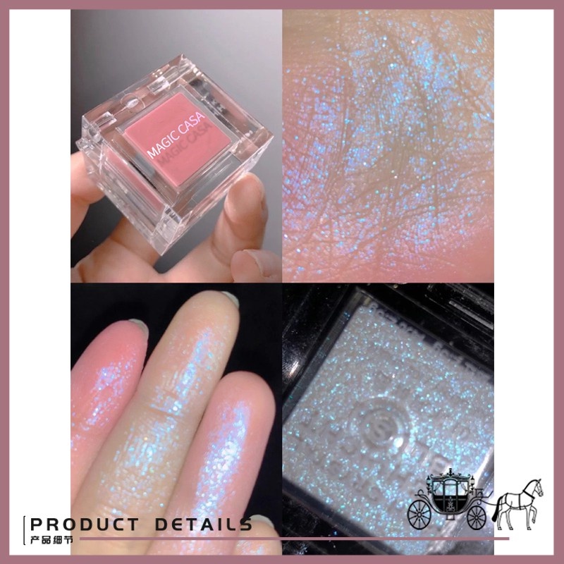 [Hàng mới về] Phấn má hồng hai màu MAGIC CASA độ bóng cao tự nhiên lâu trôi tất cả trong một