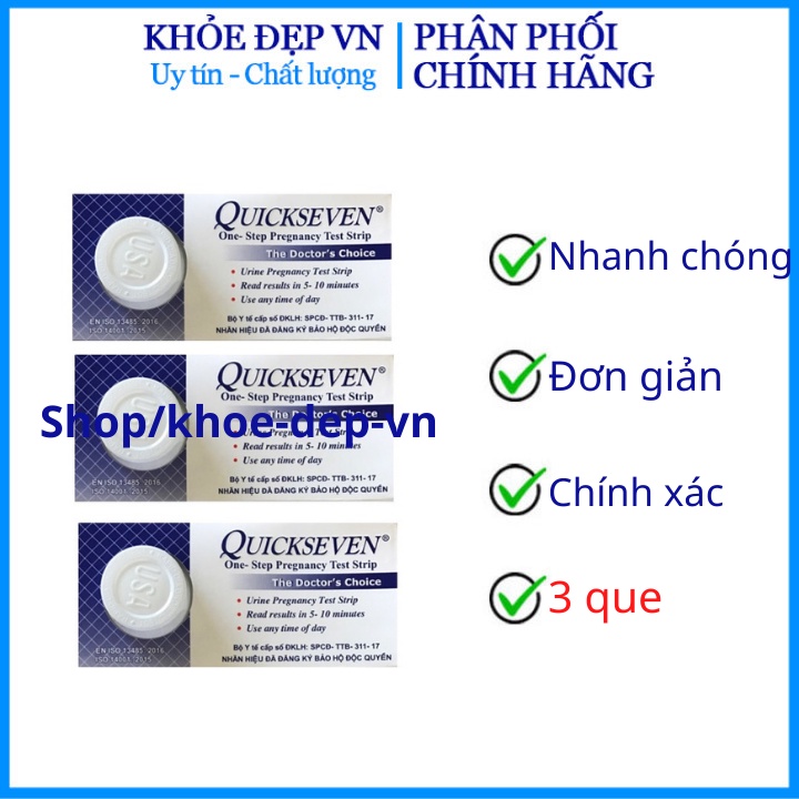 Combo 3 Que thử thai QUICKSTICK - Nhập khẩu từ USA, test thai sớm nhanh Quick Stick