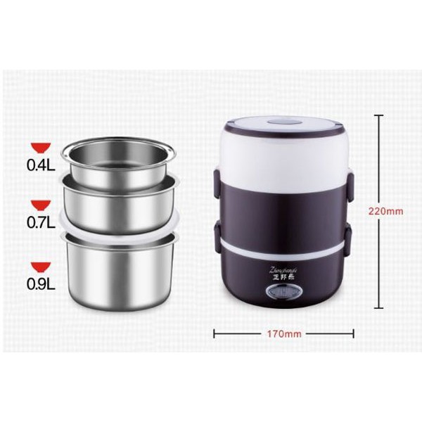 Cặp Lồng Cắm Điện 3 Tầng ruột inox Cao Cấp Giữ Nóng Thức Ăn Liên Tục [Gía rẻ]