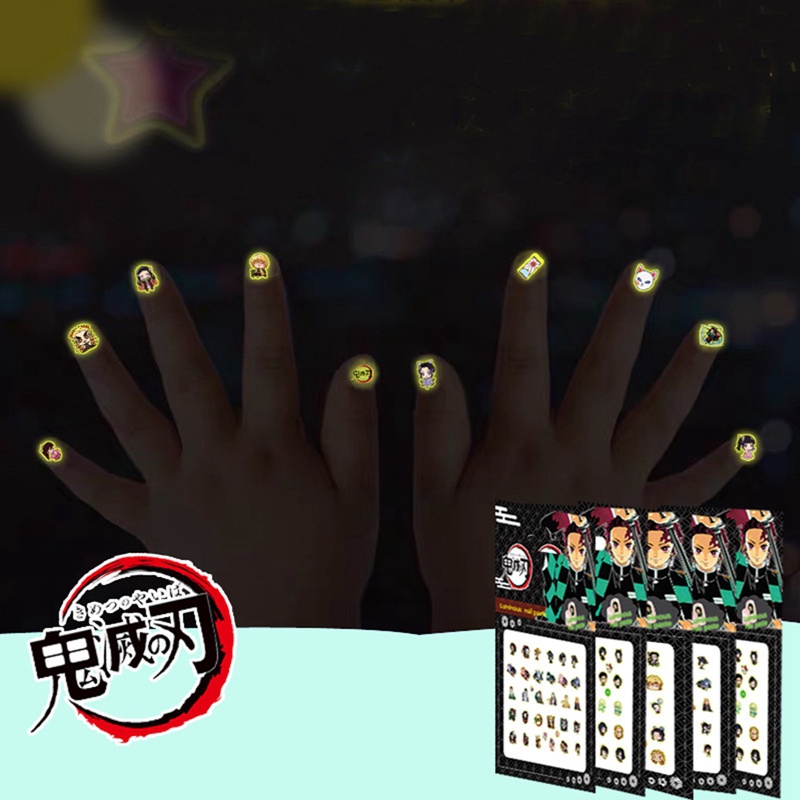 Nhãn Dán Móng Tay Hóa Trang Nhân Vật Hoạt Hình Demon Slayer