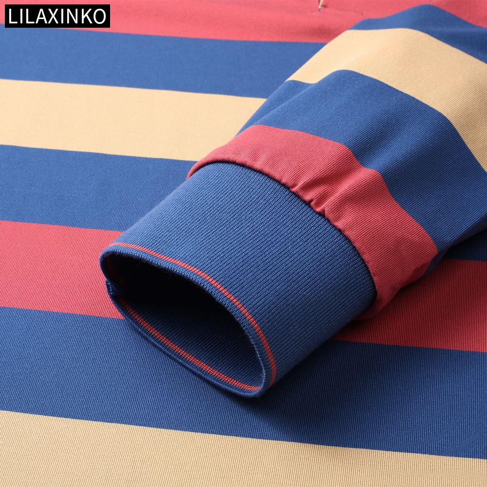 Áo Thun Polo Tay Dài Kẻ Sọc 2 Màu Thời Trang Thu Đông Cho Nam