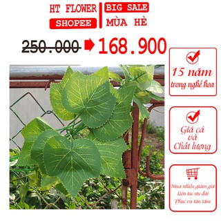 Dây Nho Cỡ To, Cây Leo Giả - Sợi Dây Lá Nho Dài 2m50 (Combo 10 dây)