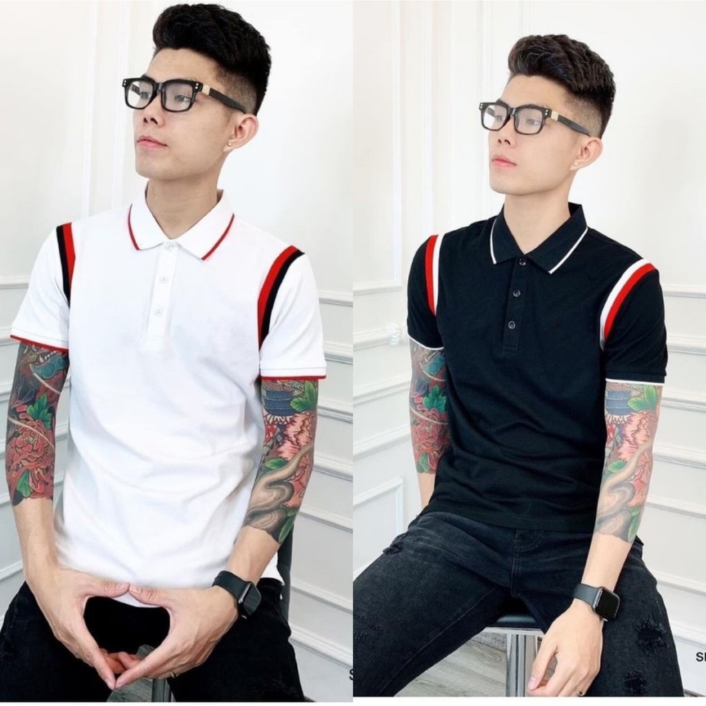 Áo thun nam ngắn tay cổ trụ co giãn 4 chiều sang trọng . | BigBuy360 - bigbuy360.vn