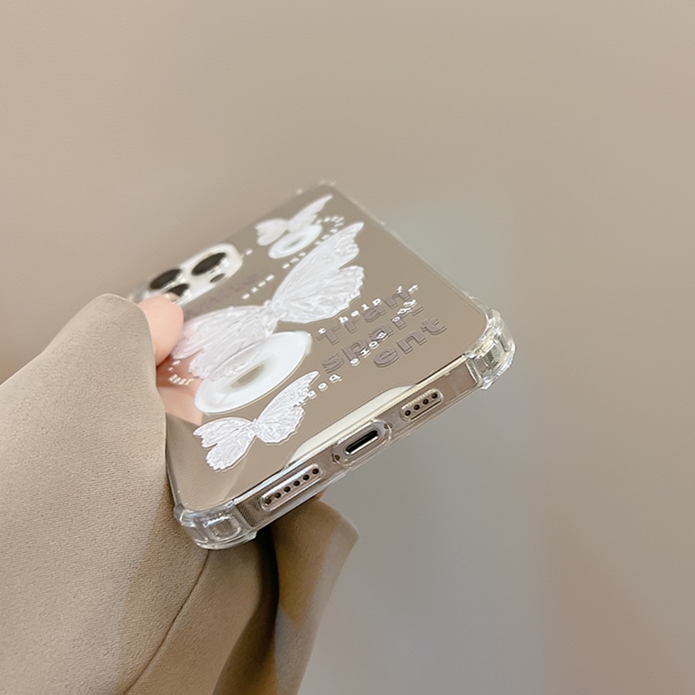 Ốp Điện Thoại Mềm Chống Sốc Có Gương Sang Trọng Cho iPhone 11 12 13 Pro max mini XS max xr 7 8 se2020 plus